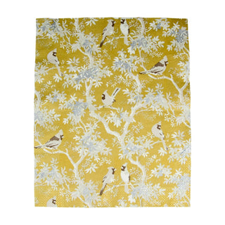 Caspari Scenic Songbirds Gold/Ivory Guest Towel 18080G