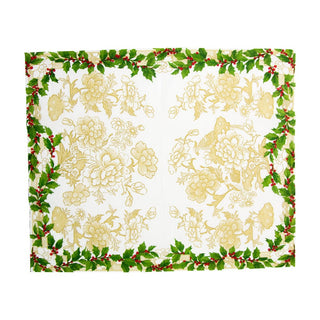 Caspari Holly Ceramic Ivory/Gold Guest Towel 18090G