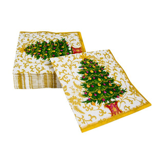 Caspari Gilded Tree Napkin Cocktail 18100C