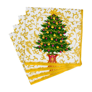 Caspari Gilded Tree Napkin Cocktail 18100C