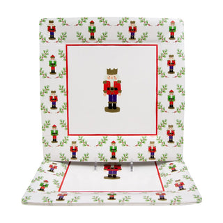 Caspari Little Nutcracker Sq Dinner Plates Square 18120DP