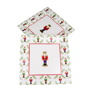 Caspari Little Nutcracker Sq Dinner Plates Square 18120DP