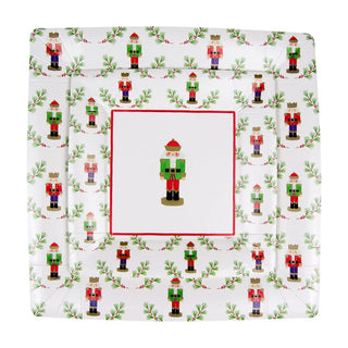 Caspari Little Nutcracker Sq Dinner Plates Square 18120DP
