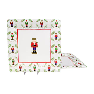 Caspari Little Nutcracker Sq Dinner Plates Square 18120DP