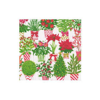 Caspari Christmas Flower Market Napkin Cocktail 18140C