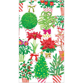 Caspari Christmas Flower Market Guest Towel 18140G