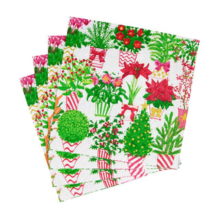 Caspari Christmas Flower Market Napkin Luncheon 18140L