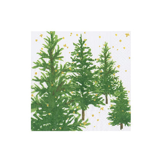 Caspari White Christmas Napkin Cocktail 18150C