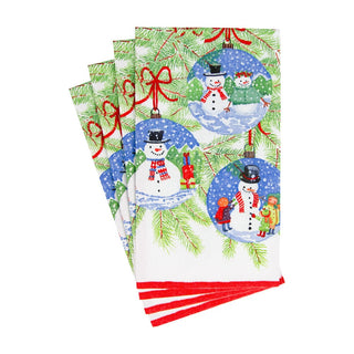 Caspari Snowman Ornaments Guest Towel 18160G