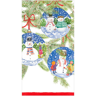 Caspari Snowman Ornaments Guest Towel 18160G