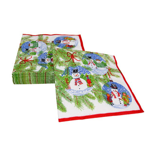 Caspari Snowman Ornaments Napkin Luncheon 18160L