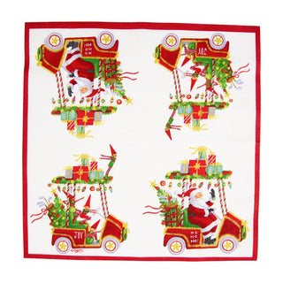 Caspari Santa's Golf Cart Napkin Cocktail 18190C