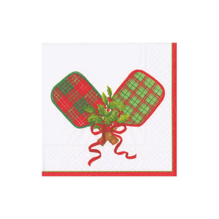 Caspari Christmas Pickleball Napkin Cocktail 18200C