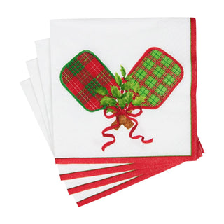 Caspari Christmas Pickleball Napkin Cocktail 18200C