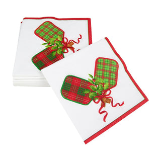 Caspari Christmas Pickleball Napkin Cocktail 18200C