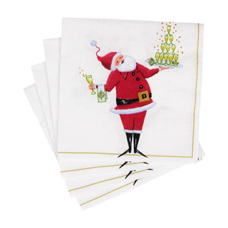 Caspari Santa Serving Drinks Napkin Cocktail 18210C