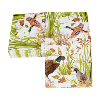 Caspari Birds Of A Feather Guest Towel Napkins - 15 Per Package 18230G