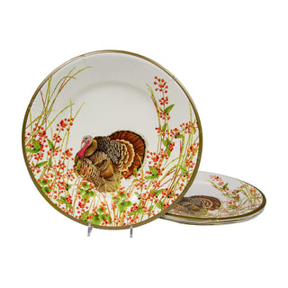 Caspari Turkey And Berries Dinner Plates 18240DP