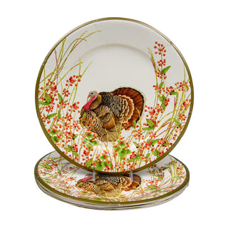 Caspari Turkey And Berries Dinner Plates 18240DP
