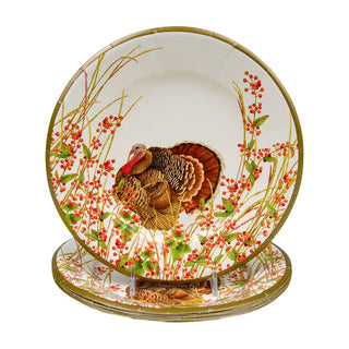 Caspari Turkey And Berries Salad/Dessert Plates 18240SP
