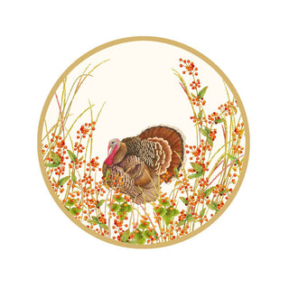 Caspari Turkey And Berries Salad/Dessert Plates 18240SP