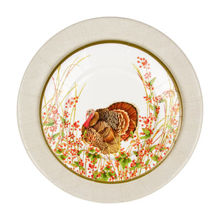 Caspari Turkey And Berries Salad/Dessert Plates 18240SP