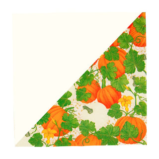 Caspari Pumpkin Chintz White Napkin Cocktail 18260C