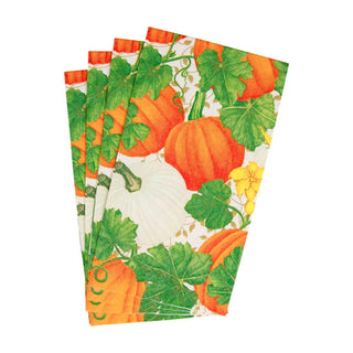 Caspari Pumpkin Chintz White Guest Towel 18260G