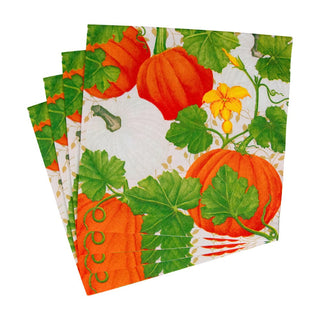Caspari Pumpkin Chintz White Napkin Luncheon 18260L