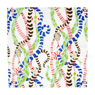 Caspari Serpentine White Napkin Cocktail 18300C