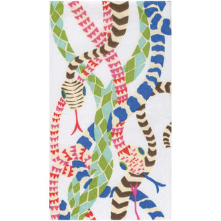 Caspari Serpentine White Guest Towel 18300G