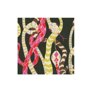 Caspari Serpentine Black Napkin Cocktail 18301C