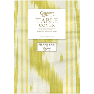 Caspari Toile De Nantes Yellow-Paper Linen Print Airlaid Tablecover 5.2'X8.2 18311TCL