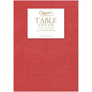 Caspari Moire Red-Paper Linen Print Airlaid Tablecover 5.2'X8.2 18331TCL