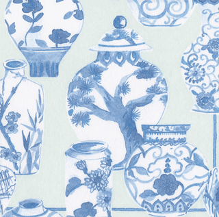 Caspari Glazed Porcelain Celadon Paper Linen Cocktail Napkins - 15 Per Package 18340CG