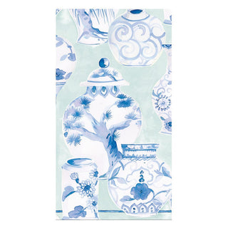Caspari Glazed Porcelain Celadon Paper Linen Guest Towel Napkins - 12 Per Package 18340GG