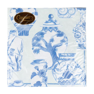 Caspari Glazed Porcelain Celadon Paper Linen Luncheon Napkins - 15 Per Package 18340LG