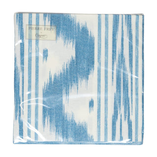 Caspari Toile De Nantes Blue Paper Linen Dinner Napkins - 12 Per Package 18350DG