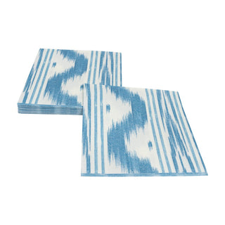 Caspari Toile De Nantes Blue Paper Linen Dinner Napkins - 12 Per Package 18350DG