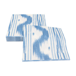 Caspari Toile De Nantes Blue-Paper Linen Napkin Airlaid Luncheon-15 In 18350LG