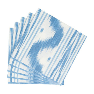 Caspari Toile De Nantes Blue-Paper Linen Napkin Airlaid Luncheon-15 In 18350LG