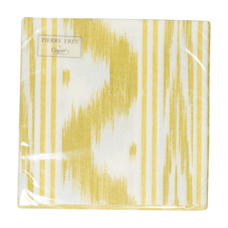 Caspari Toile De Nantes Yellow Paper Linen Dinner Napkins - 12 Per Package 18351DG