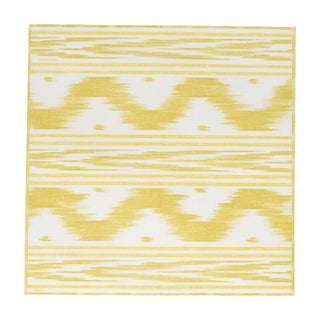 Caspari Toile De Nantes Yellow Paper Linen Dinner Napkins - 12 Per Package 18351DG