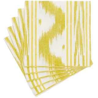 Caspari Toile De Nantes Yellow-Paper Linen Napkin Airlaid Dinner-12 In 18351DG