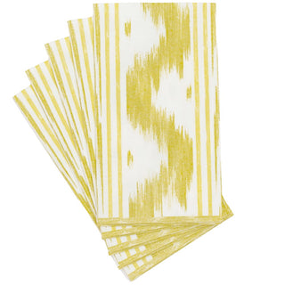 Caspari Toile De Nantes Yellow-Paper Linen Guest Towels Airlaid - 12 In 18351GG