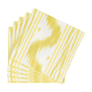 Caspari Toile De Nantes Yellow Paper Linen Luncheon Napkins - 15 Per Package 18351LG