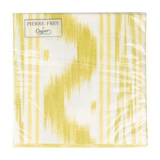 Caspari Toile De Nantes Yellow Paper Linen Luncheon Napkins - 15 Per Package 18351LG