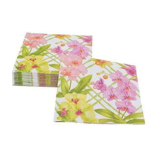 Caspari Orchid Conservatory Napkin Cocktail 18370C