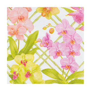 Caspari Orchid Conservatory Napkin Cocktail 18370C