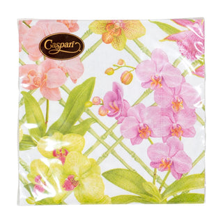 Caspari Orchid Conservatory Napkin Cocktail 18370C